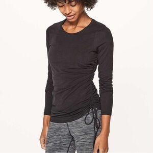 LULULEMON • Black Cinch It Long Sleeve Shirt Size 2